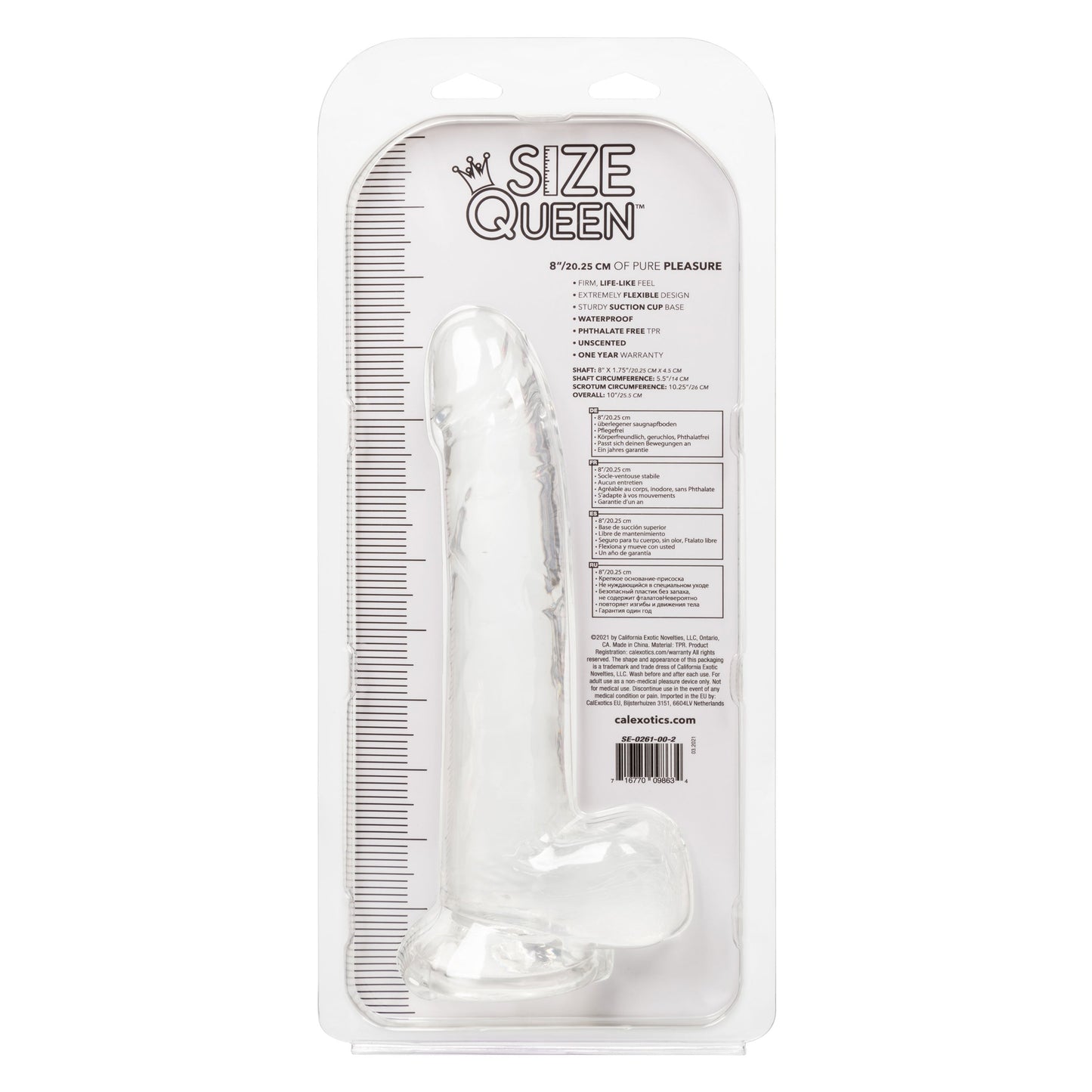 Size Queen 8 Inch Realistic Dong in Ivory