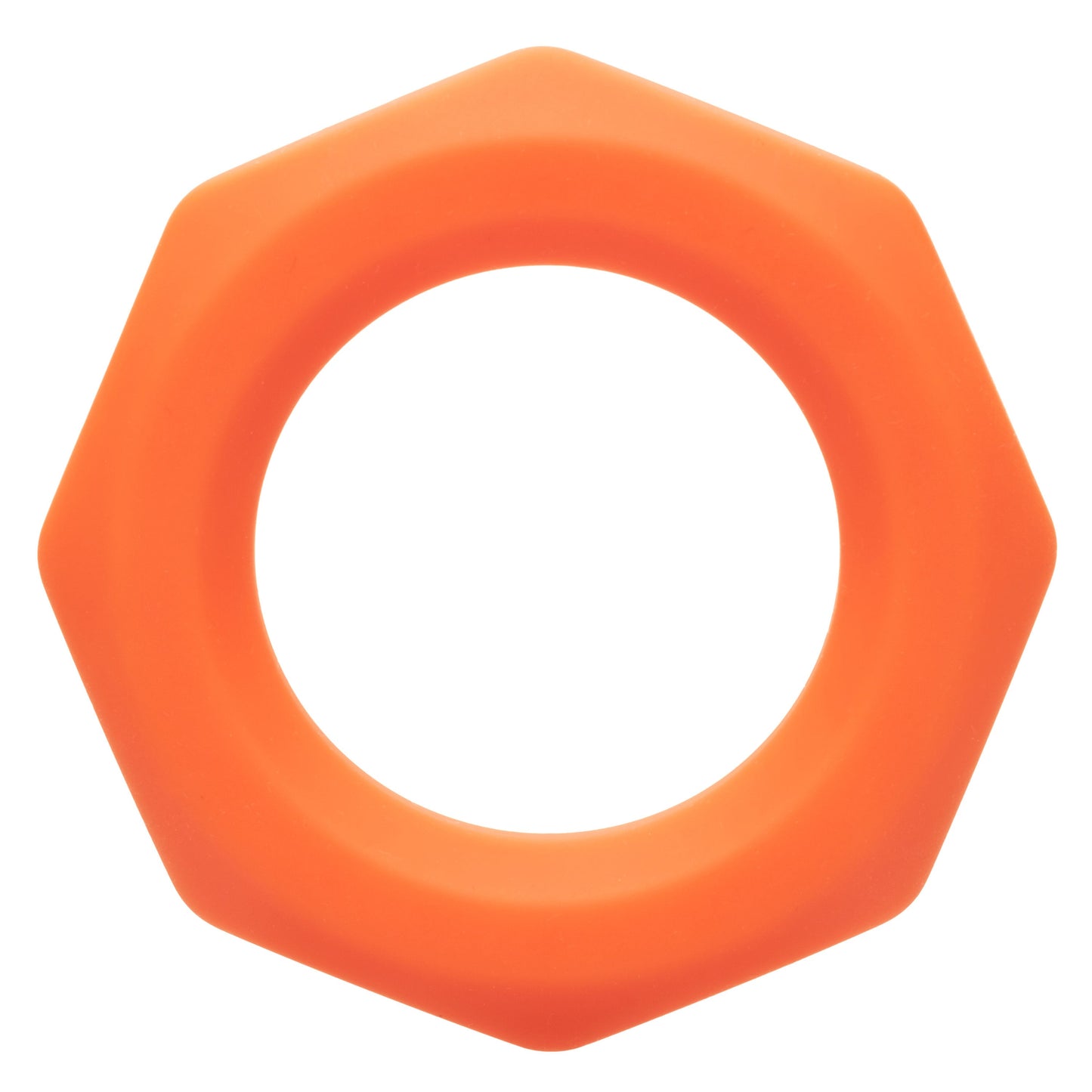 Alpha Liquid Silicone Sexagon Ring Orange Stretchy Comfortable Enhancer