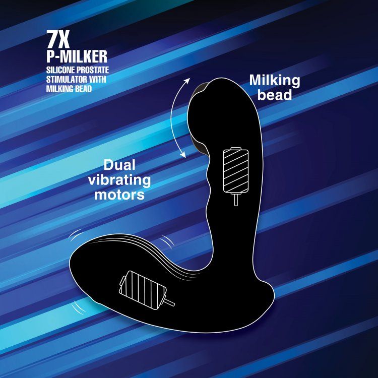 7x P-Milker Silicone Prostate Stimulator with Milking Bead – Silicone Prostate Massager