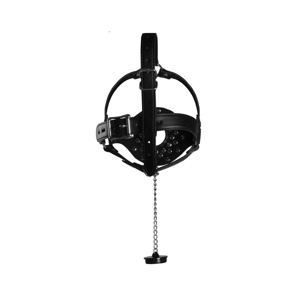 Open Mouth Gag Head Harness With Plug Stopper – Head Harness Restraint