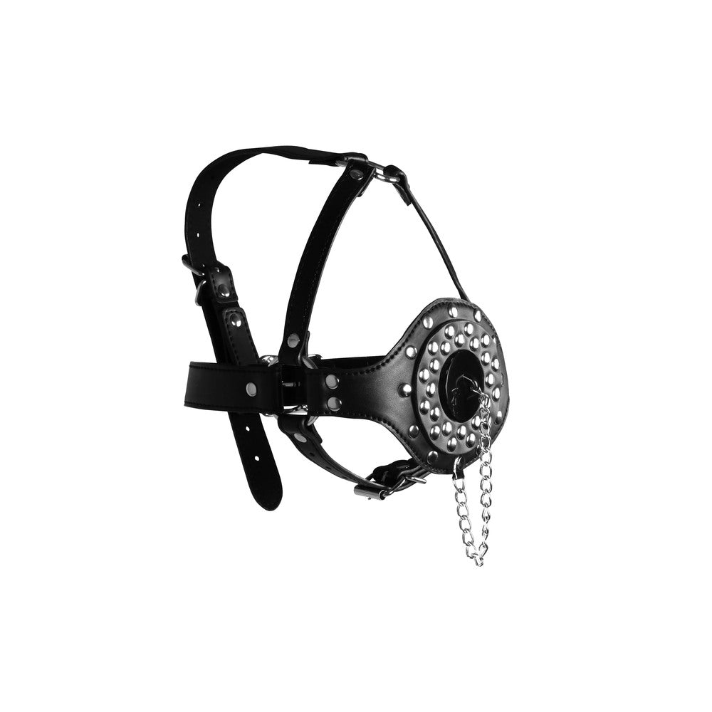 Open Mouth Gag Head Harness With Plug Stopper – Head Harness Restraint