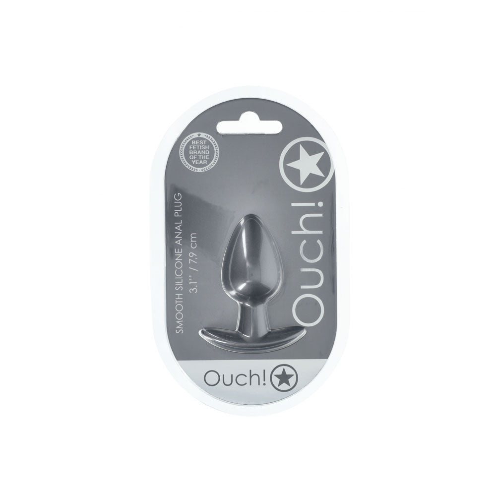 Ouch Anal Plug Medium Gun Metal Grey 3.1 Inches Butt Plug