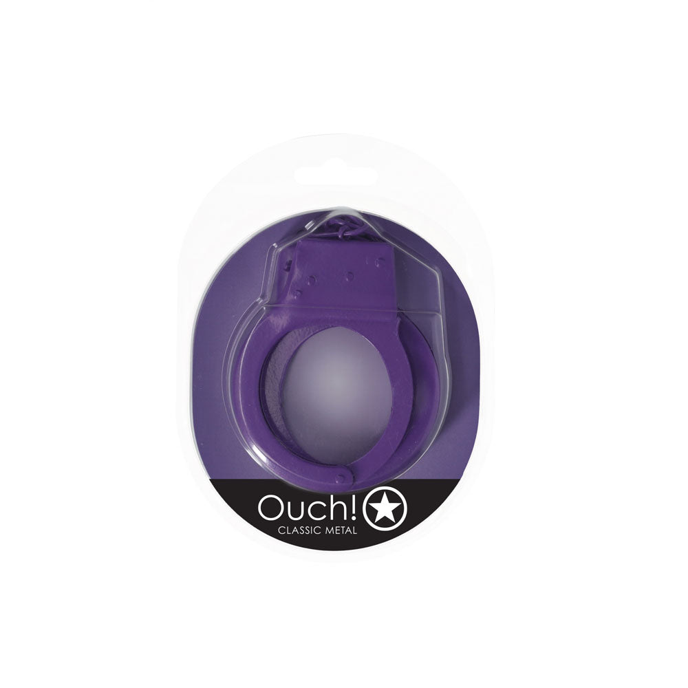 Ouch Classic Metal Cuffs Purple Restraints