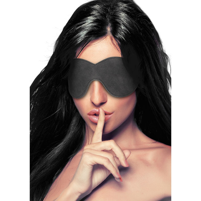 Ouch Diamond Studded Eye Mask - Faux Leather Adult Accessory