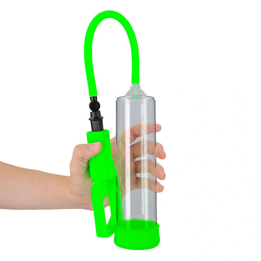 Ouch Glow In The Dark Comfort Beginner Pump Clear 9" insertable