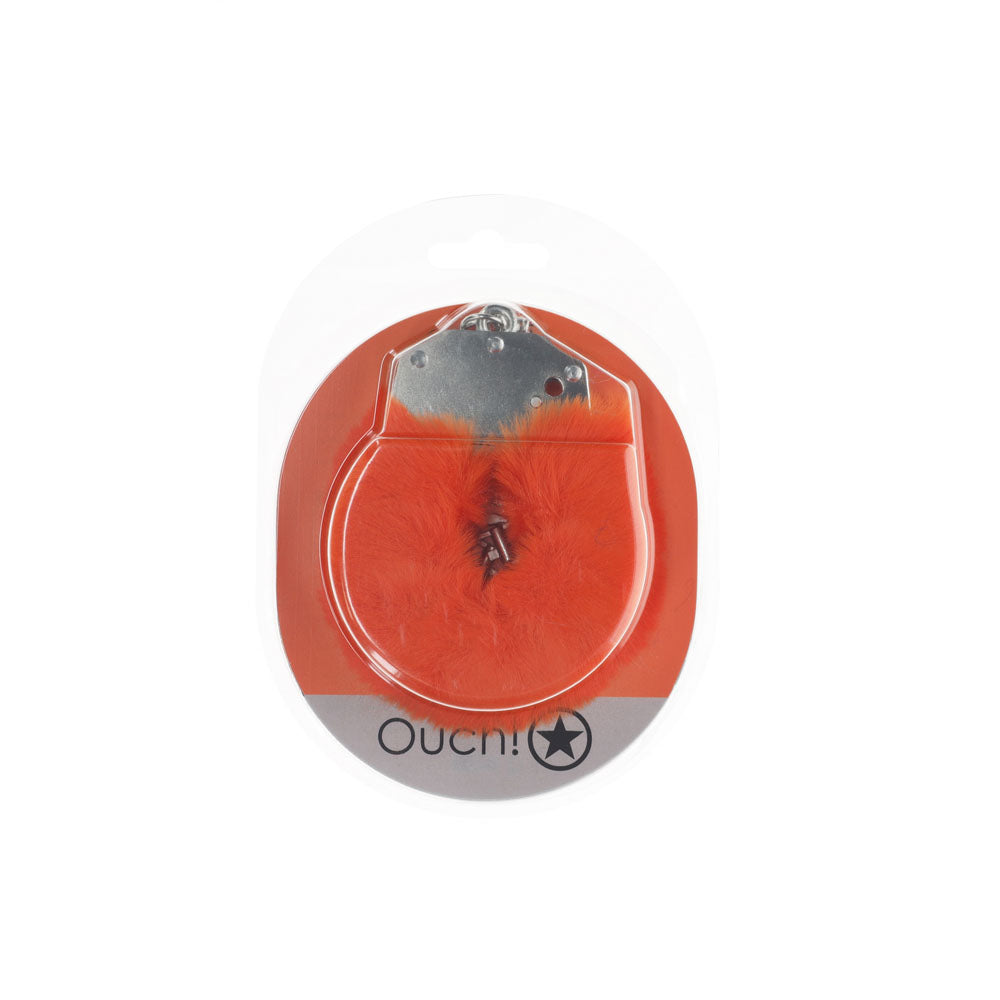 Ouch Heavy Duty Fluffy Cuffs Orange Plush Restraints