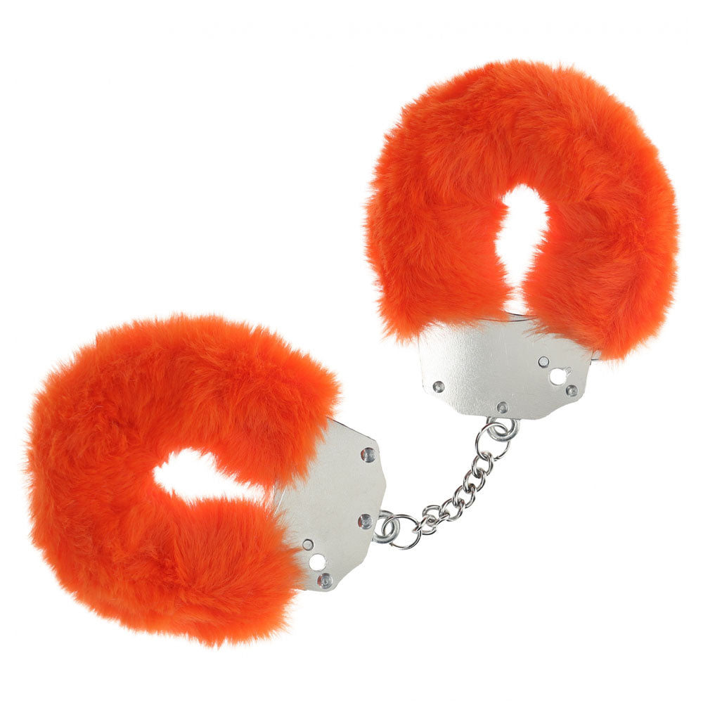 Ouch Heavy Duty Fluffy Cuffs Orange Plush Restraints