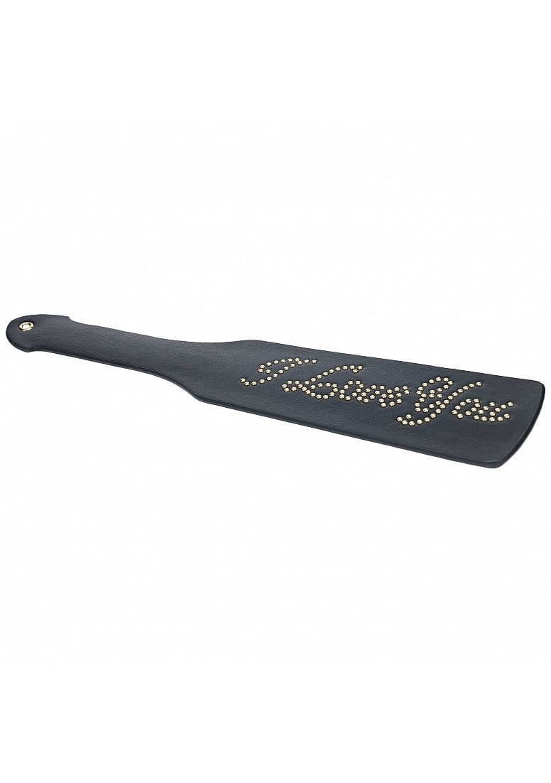 Ouch London Collection Paddle Black PU Leather with Iridescent Hardware