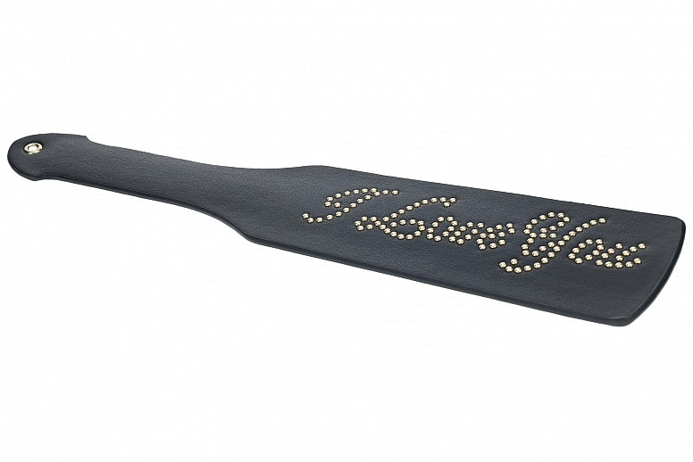 Ouch London Collection Paddle Black PU Leather with Iridescent Hardware