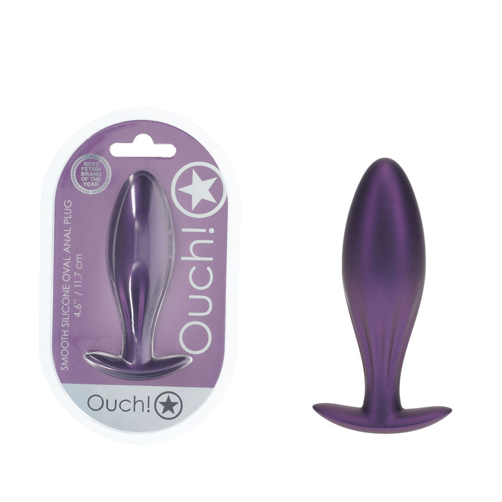Ouch Oval Metallic – Silicone Large Butt Plug