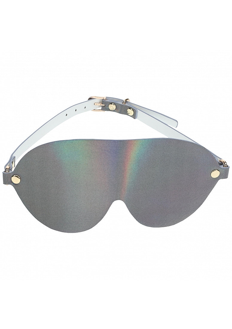 Ouch Paris Collection Blindfold Black PU Leather with Iridescent Hardware