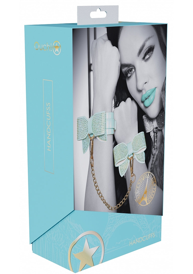 Ouch! Paris Collection Handcuffs (Light Blue) – PU Leather Handcuffs