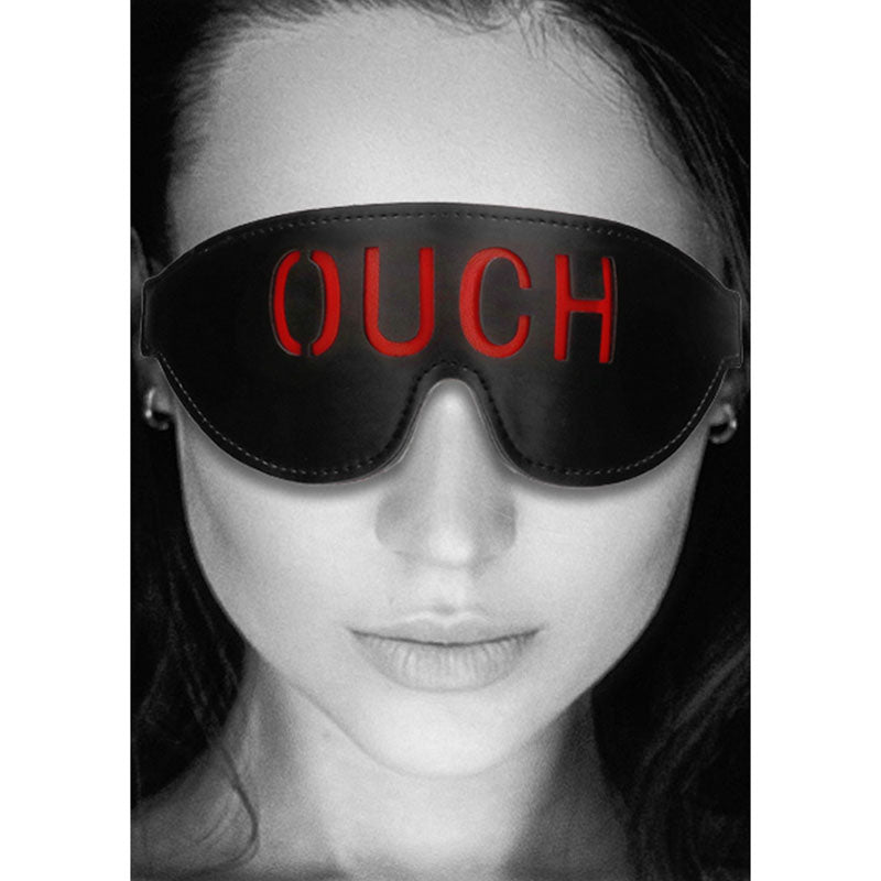 Ouch White Bonded Leather Eye Mask Ouch Eye Restraint