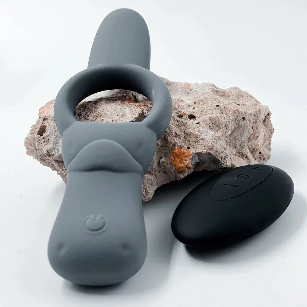OzGasm Playapus Remote Control Cock Ring in Grey Silicone with Wireless Remote