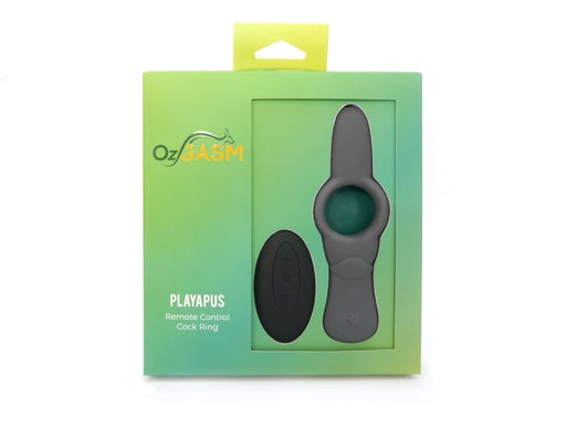 OzGasm Playapus Remote Control Cock Ring in Grey Silicone with Wireless Remote