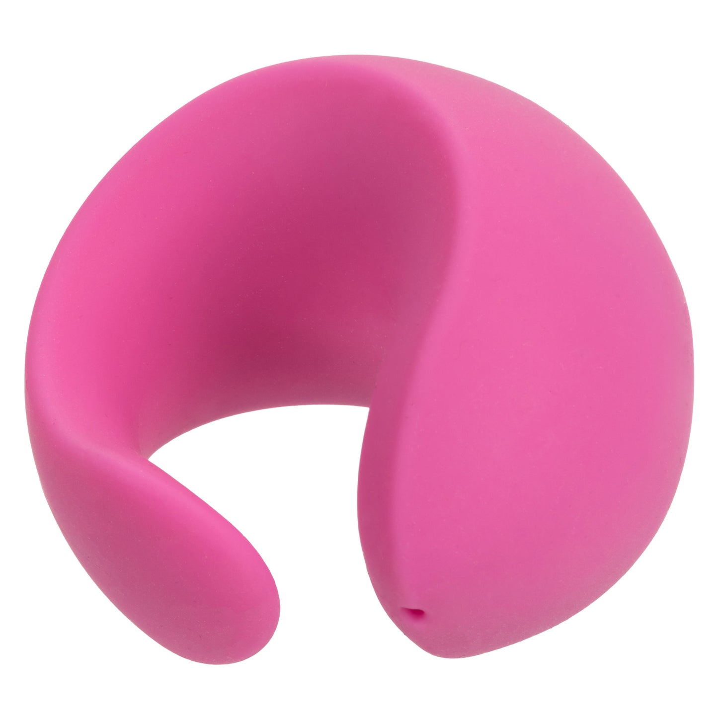 LuvMor "O"s Pink Mini Curved Massager with 10 Speeds, Liquid Silicone, Rechargeable, Waterproof
