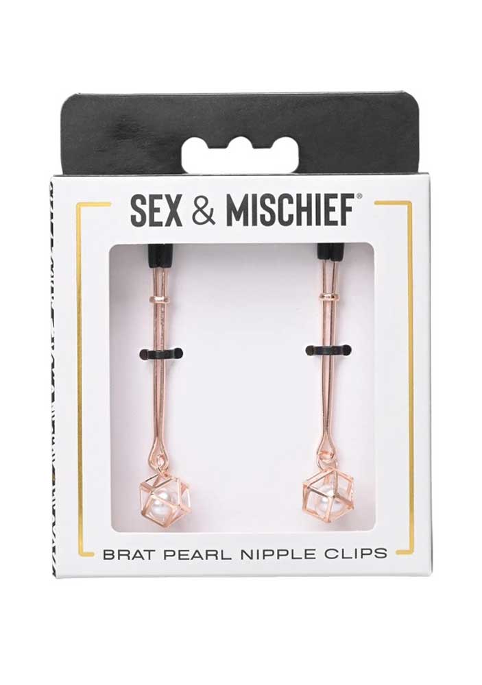 Sex & Mischief Brat Pearl Adjustable Nipple Clips – Set of 2 Clips