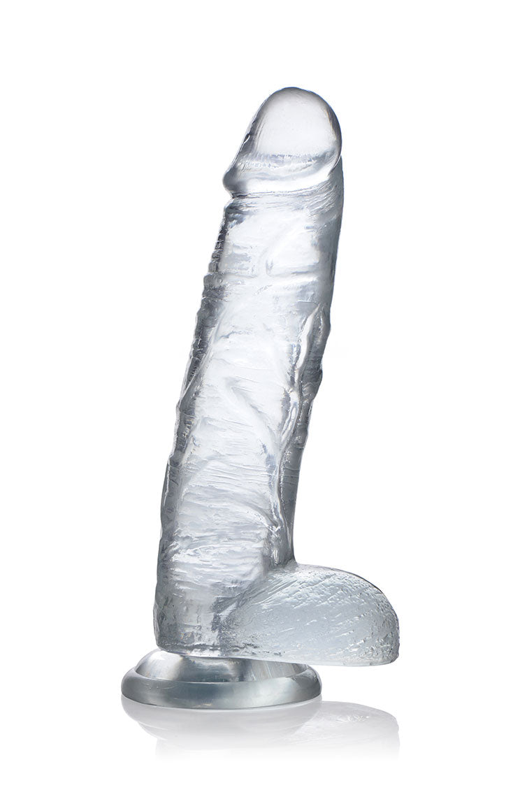 JOCK C-Thru 9 Inch Clear TPE Dong with Balls and Suction Cup