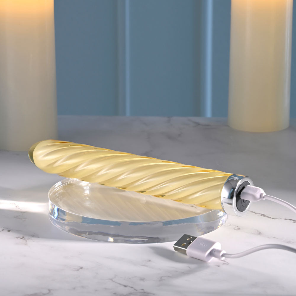 Playboy Pleasure Twist of Fate 17.5 cm Glass Vibrator