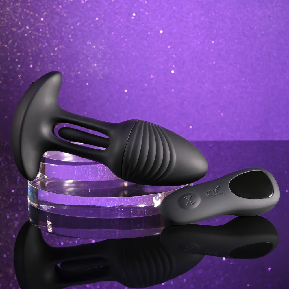 Playboy Pleasure Rim Shot – 11.4 cm USB Rechargeable Vibrating Butt Plug