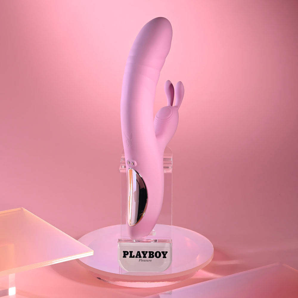 Playboy Pleasure Rub Me Right – Thrusting Rabbit Vibrator