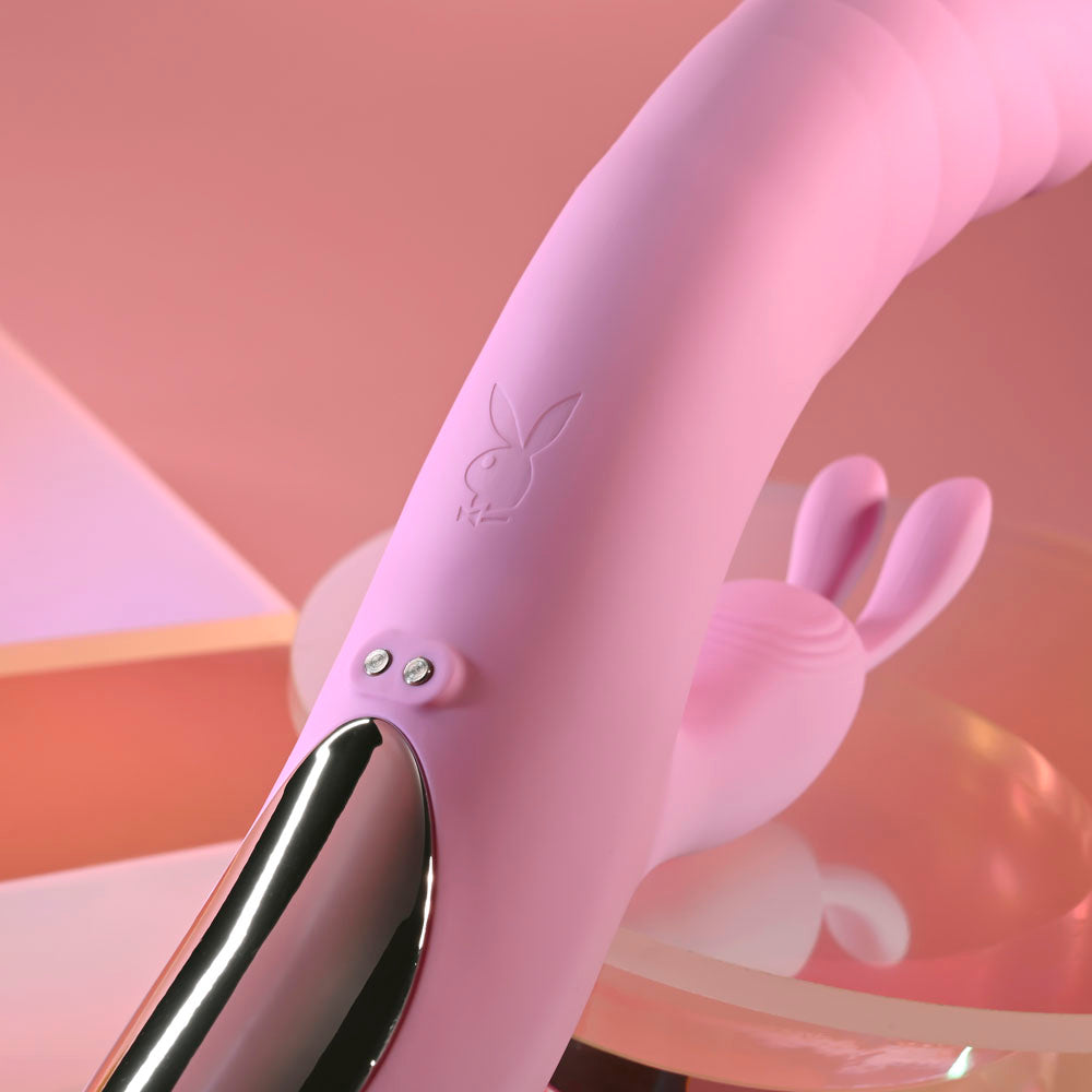 Playboy Pleasure Rub Me Right – Thrusting Rabbit Vibrator