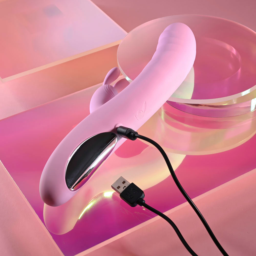 Playboy Pleasure Rub Me Right – Thrusting Rabbit Vibrator