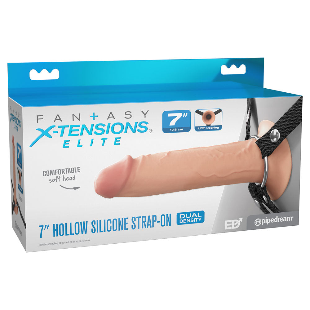 Fx Elite 7 Inch Silicone Hollow Strap On Flesh