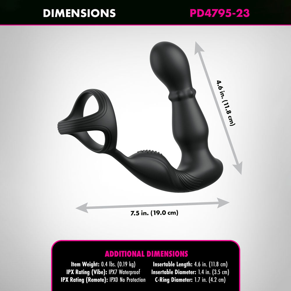 Anal Fantasy Elite Ass-Gasm Slide & Glide – USB Rechargeable Prostate Massager with Cock Ring