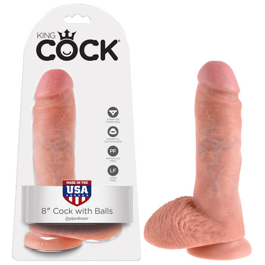 King Cock 8 Inch Cock With Balls – Realistic Handmade Dildo