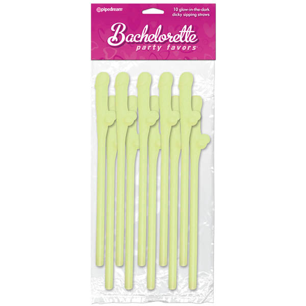 Dicky Sipping Straws Glow in the Dark Set of 10 Bachelorette Party Favors