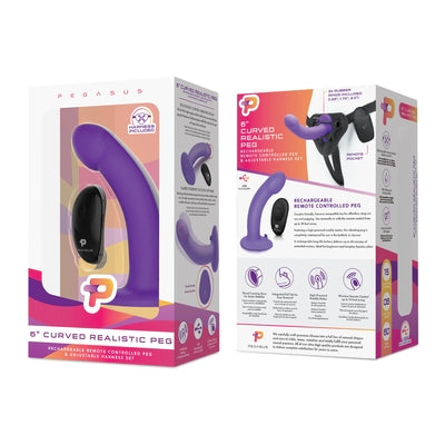 Pegasus 6 Inch Wireless Remote Curved Purple Peg With Harness