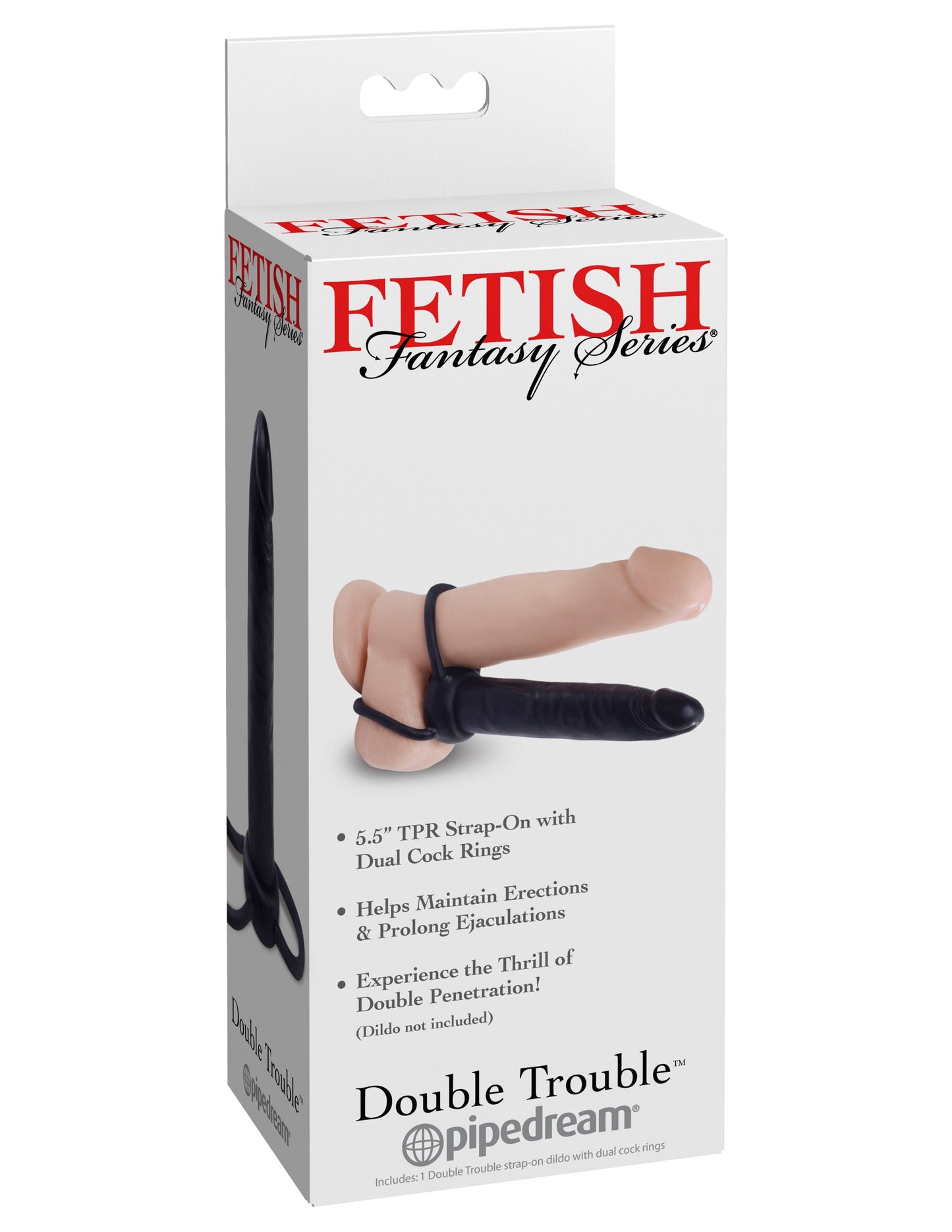 Fetish Fantasies Double Trouble 5.5" Strap-On Dildo Black