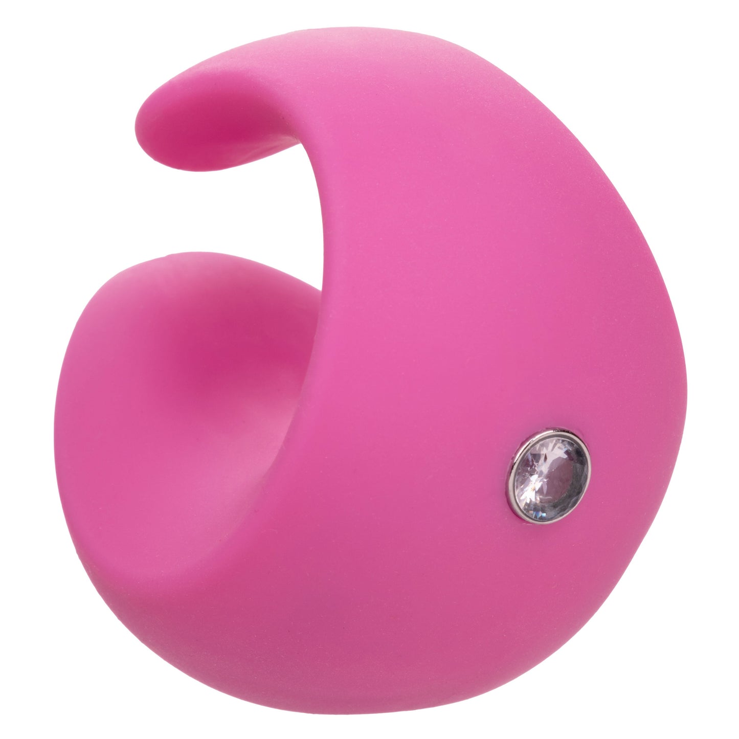 LuvMor "O"s Pink Mini Curved Massager with 10 Speeds, Liquid Silicone, Rechargeable, Waterproof