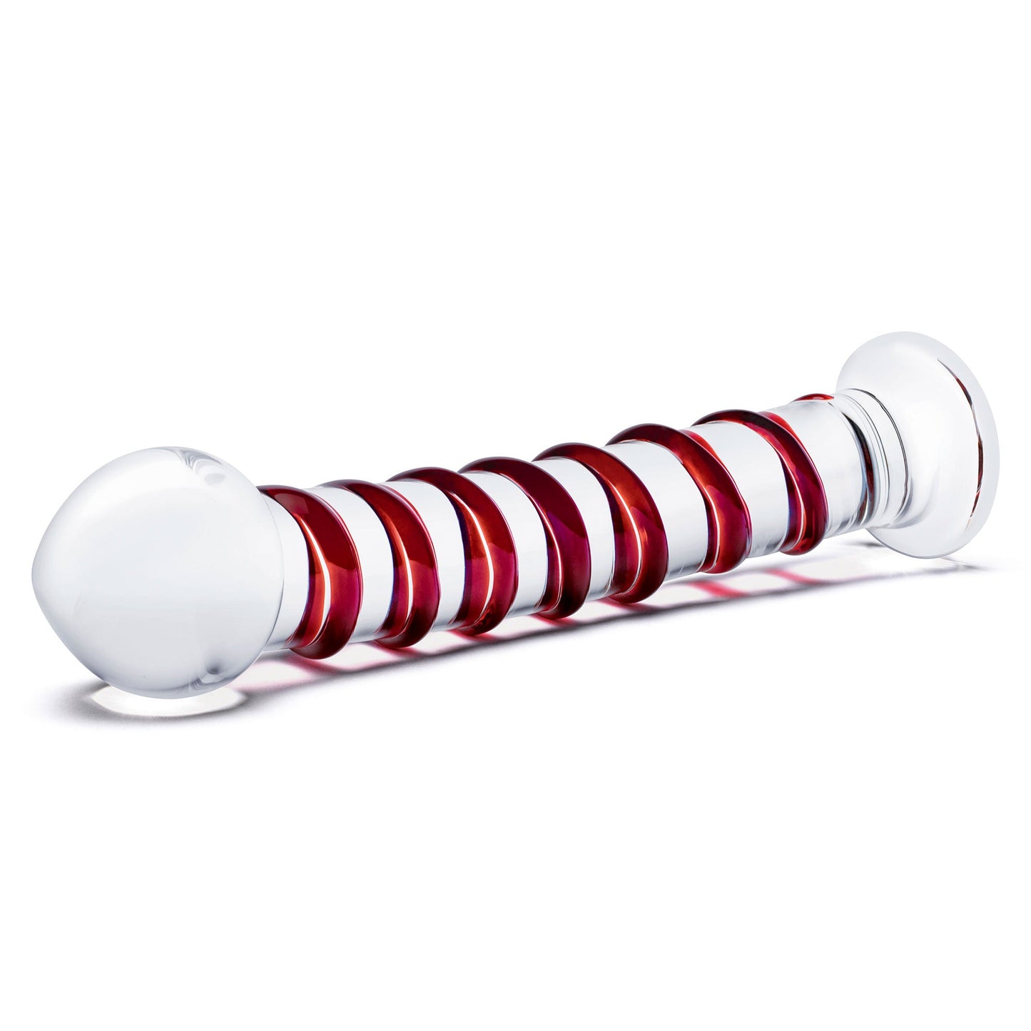 Glas 10 Inch Mr Swirly Red Spiral Handblown Glass Dildo