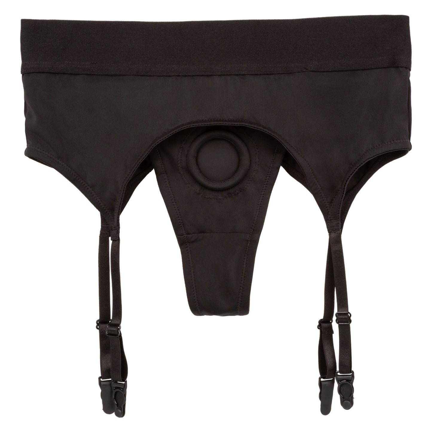 Boundless Black Thong with Garter Harness for L/XL Comfort