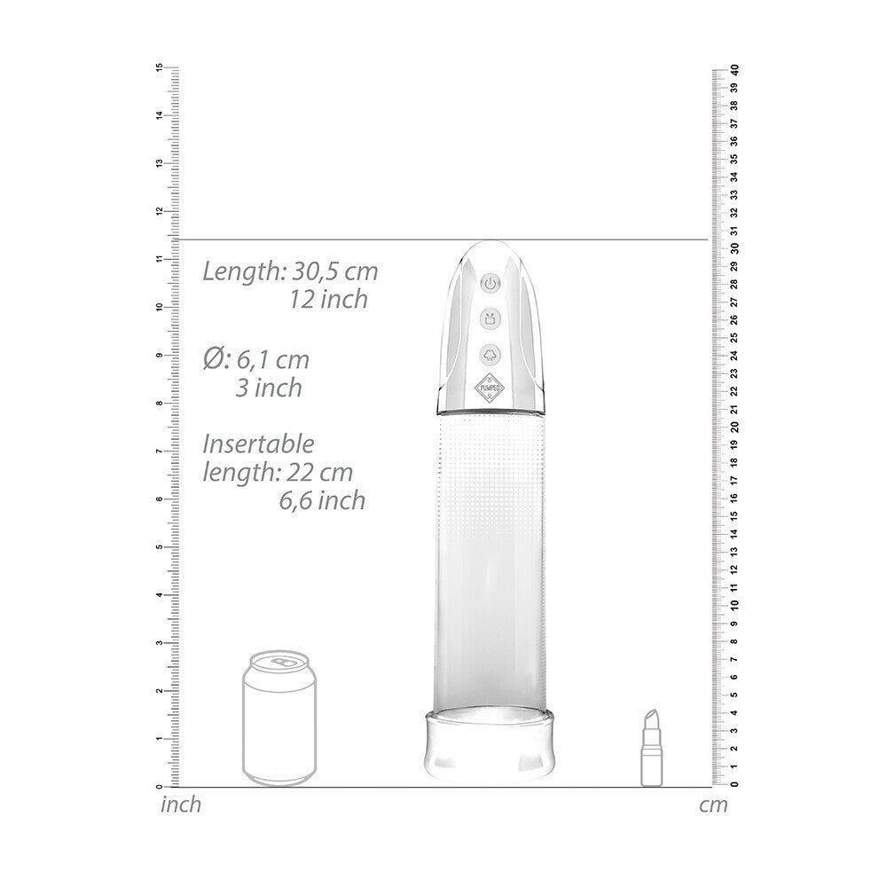 Pumped Automatic Rechargeable Silicone Pump – 7.8 Inch Cylinder Pump