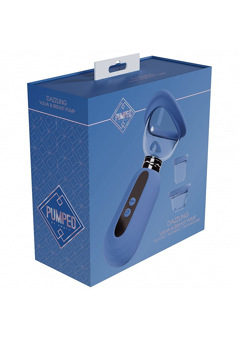 Pumped Delightful Automatic 5 Speed Silicone Vulva and Breast Pump Blue
