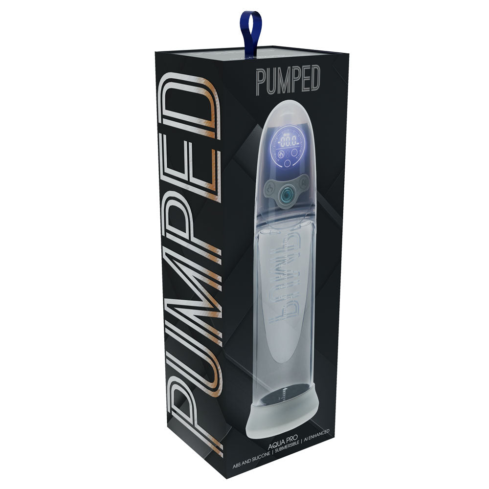 Pumped Aqua Pro Auto Penis Pump Grey Clear - 20cm Insertable