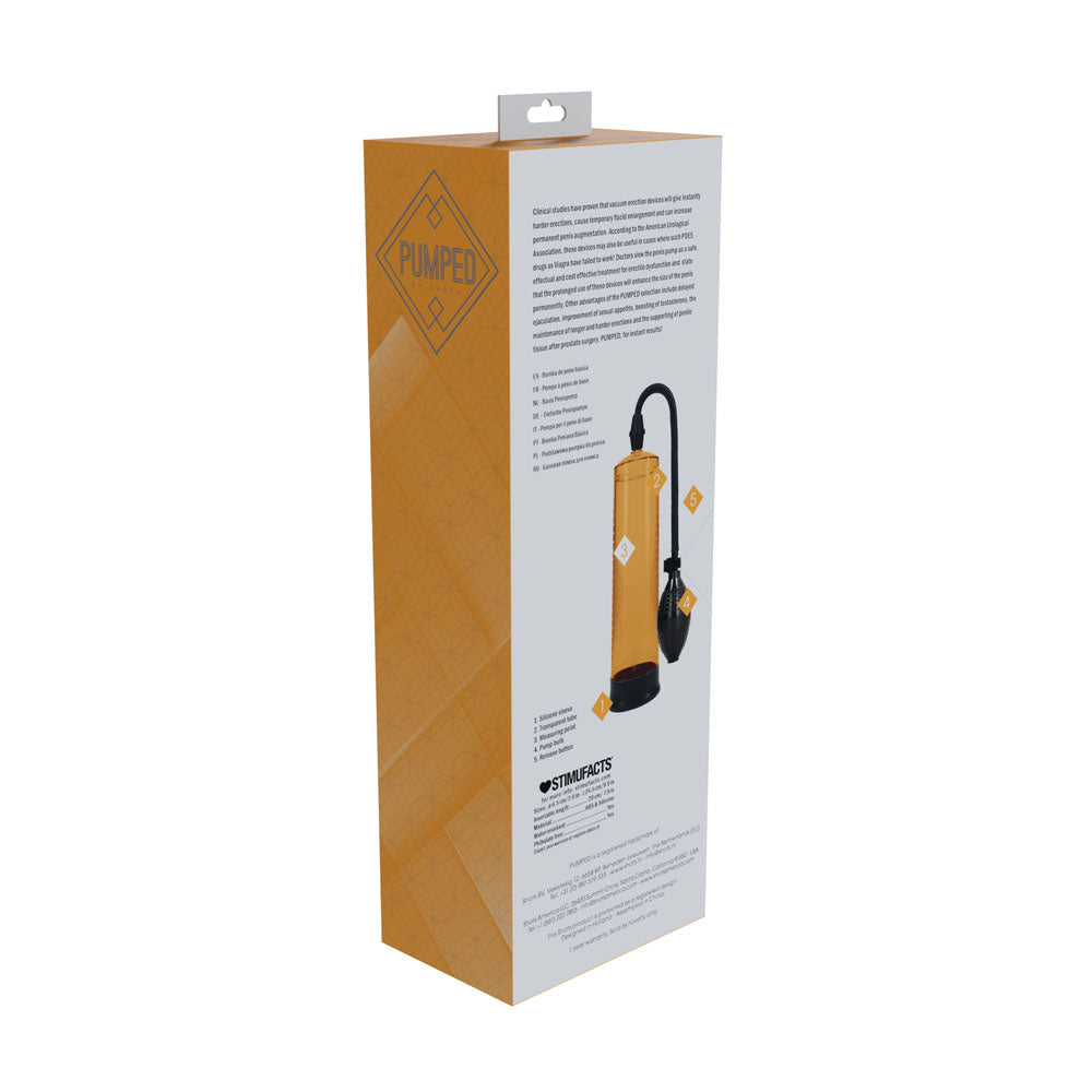 Pumped Basic Pump 1 (Orange) – 20cm x 6cm Penis Pump