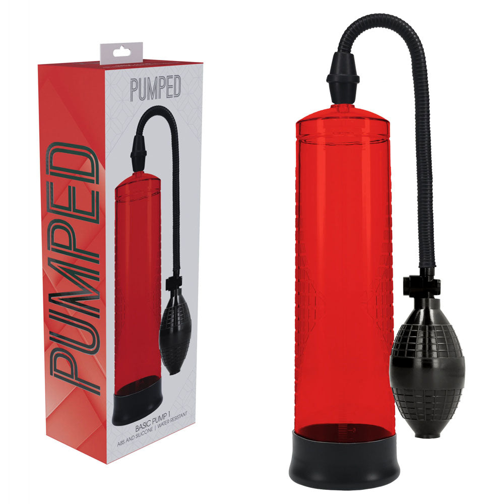 Pumped Basic Pump 1 Red Penis Pump - 20cm x 6cm