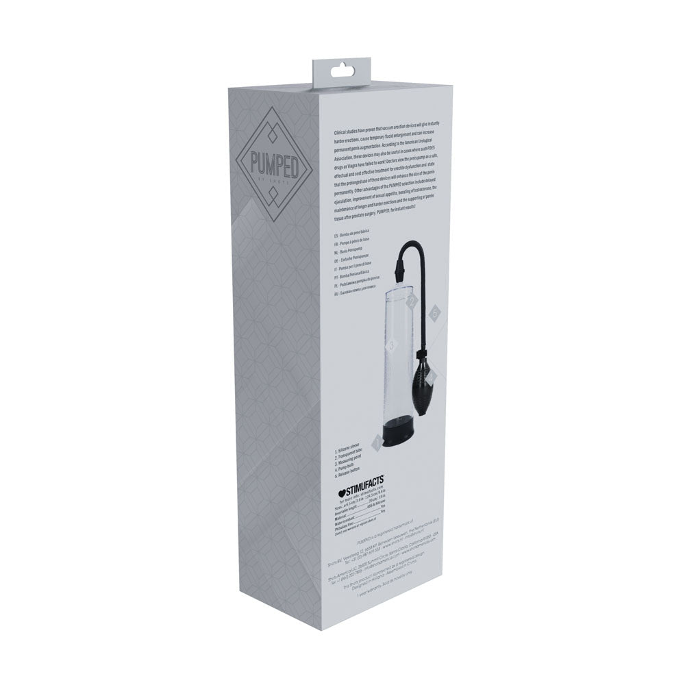 Pumped Basic Pump 1 Transparent Clear Penis Pump - 20cm x 6cm