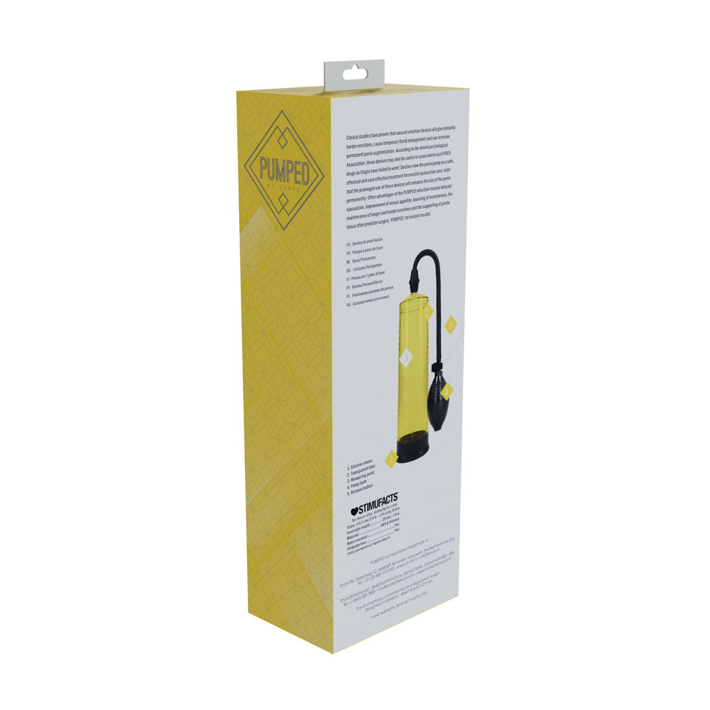 Pumped Basic Pump 1 Yellow Penis Pump - 20cm x 6cm