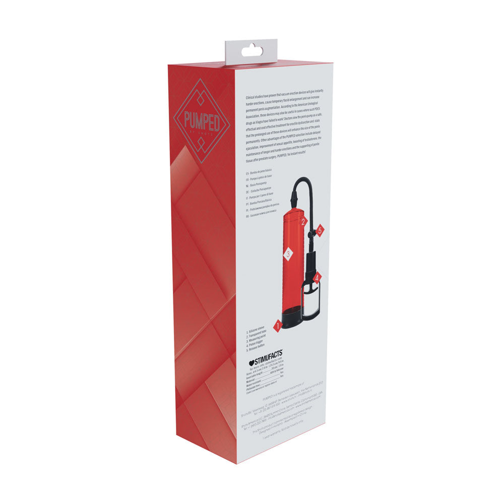 Pumped Basic Penis Pump 2 Red - 20cm x 6cm