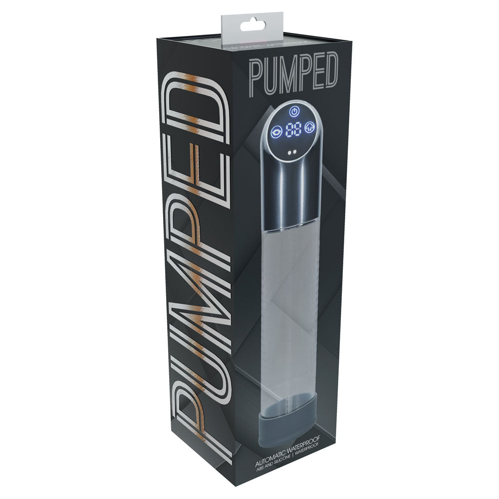 Pumped Automatic Waterproof Penis Pump in Charcoal - 20cm Insertable