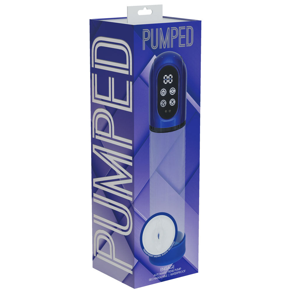 Pumped Engage Automatic Penis Pump Metallic 21cm Insertable