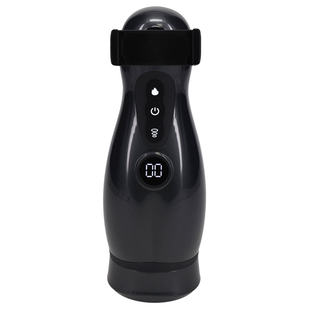 Pumped Virtuo (Gunmetal Grey/Clear) – USB Rechargeable Sucking Vibrating Masturbator
