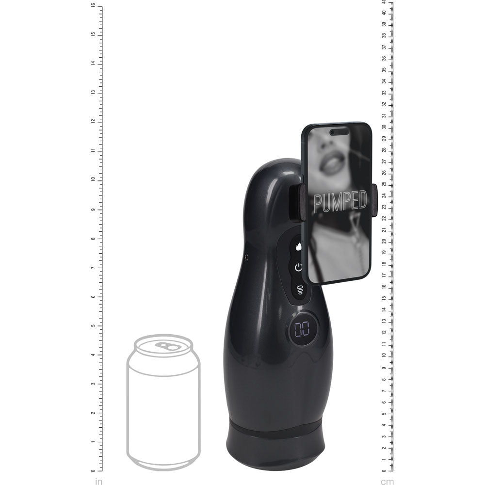 Pumped Virtuo (Gunmetal Grey/Clear) – USB Rechargeable Sucking Vibrating Masturbator