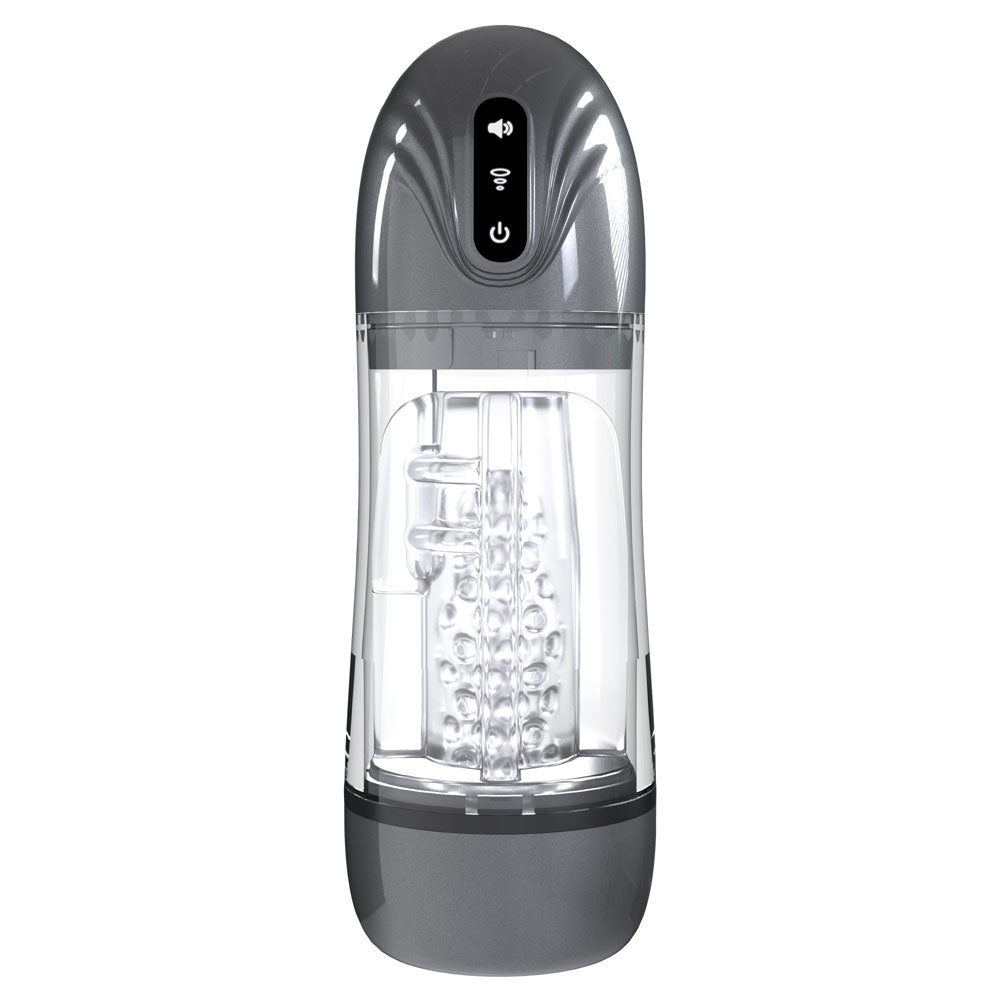 PUMPED SonicPull (Gunmetal Grey/Clear) – USB Rechargeable Sucking Vibrator Masturbator