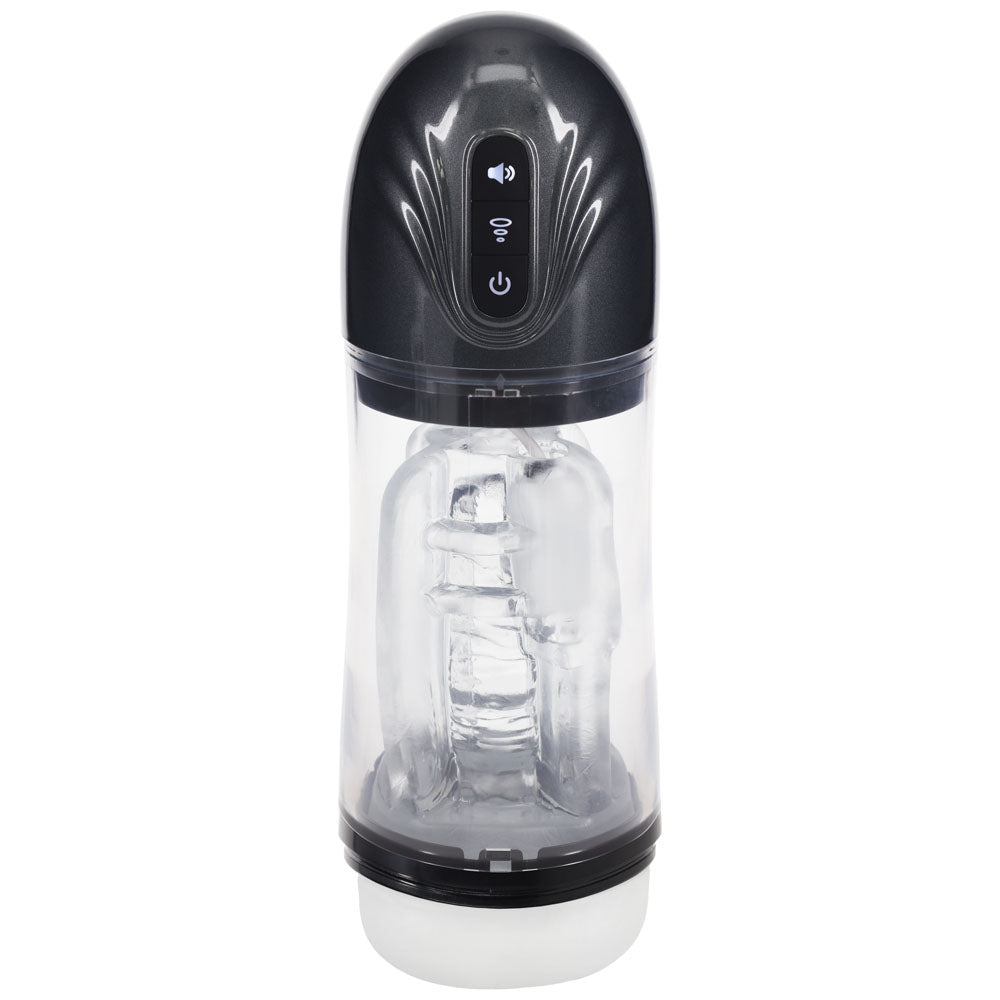 PUMPED SonicPull (Gunmetal Grey/Clear) – USB Rechargeable Sucking Vibrator Masturbator